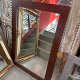 Beveled Mirror in Wood Frame
