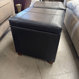 Faux Leather Storage Ottoman