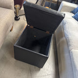 Faux Leather Storage Ottoman