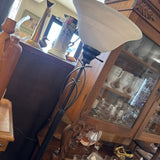 Standing Lamp w Oval Base & Glass Torchierre