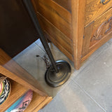 Standing Lamp w Oval Base & Glass Torchierre