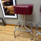 Red Vinyl Seat Metal Stool
