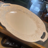 Oval Embossed Porcelain Serving Platter
