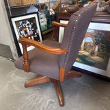 Vintage Wooden Upholstered Desk Chair