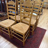 Set of 6 Dining Chairs w Rush Seats