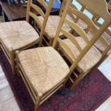 Set of 6 Dining Chairs w Rush Seats