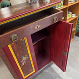 Vintage German Hand Painted Cabinet - 1 drawer/2 door