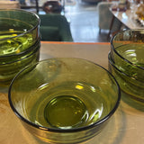 Set of 6 Green Glass Bowls