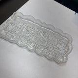 Santa Christmas Train Glass Rect Serving Dish