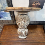 Wooden Whitewashed Wall Sconce