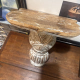 Wooden Whitewashed Wall Sconce