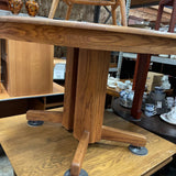 Oak Double Base Dining Table w/1 Leaf and 4 Chairs