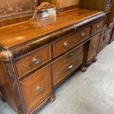 Vintage Wood Buffet w/5 Drawers and 2 Cabinets