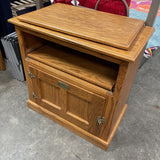 Vintage White Clad TV Stand w/Swivel Top
