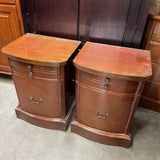 Vintage Nightstand w/Glass Top (1 Drawer and 1 Cabinet)