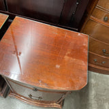 Vintage Nightstand w/Glass Top (1 Drawer and 1 Cabinet)