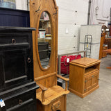 Vintage Oak Hall Tree w/Bench
