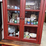 Vintage Red Cabinet/Hutch