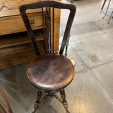 Vintage Wood Swivel Chair w/Claw Feet