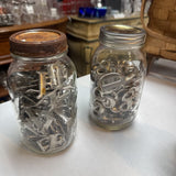 Vintage Metal Letters & Numbers in Jar