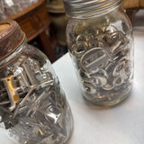 Vintage Metal Letters & Numbers in Jar