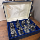 Children at Play - antique Silver Plate Boxed Set of 8 Napkin Rings