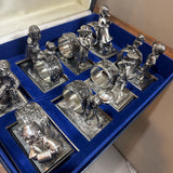 Children at Play - antique Silver Plate Boxed Set of 8 Napkin Rings