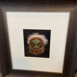 Framed Photograph of Hand Carved NW Coast Indigenous-Style Wooden Mask