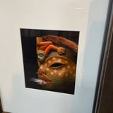 Framed Photograph of Hand Carved NW Coast Indigenous-Style Wooden Mask