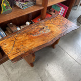 Vintage Hand Carved Rustic-Edge Bench Made in San Juan Islands