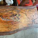 Vintage Hand Carved Rustic-Edge Bench Made in San Juan Islands