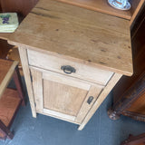 Natural Wood Cabinet w/1 Door and 1 Drawer