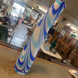 Tall Blue Swirl Art Glass Vase