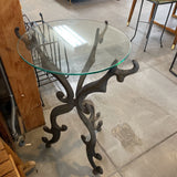 Metal and Glass Side Table