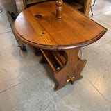 Wood Floor Lamp with Drop Leaf Table and Magazine Holder