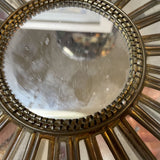 Decorative Brass Faceted Starburst Mirror
