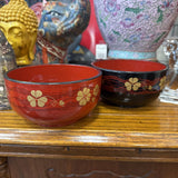 Vintage Japanese Faux Lacquerware Bowls (Set of Two)