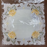 Embroidered Floral Tissue Box Cover