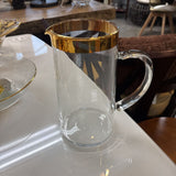 Mid-Century Golden Band Glass Pitcher