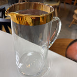 Mid-Century Golden Band Glass Pitcher