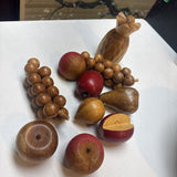 10 Pc Vintage Wood Fruit Set