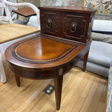 2 Door Side Table w Leather Insert