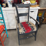 Hand-Painted Cushioned Wooden Armchair