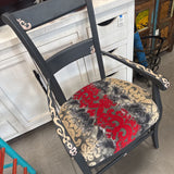 Hand-Painted Cushioned Wooden Armchair