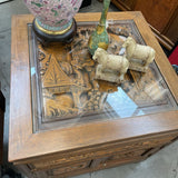 Vintage Carved Asian End Table