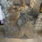 Abstract Metal Wall Sculpture with Emerging Face