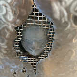 Abstract Metal Wall Sculpture with Emerging Face