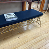 Hollywood Regency Gold Tone Bench