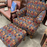 Geometric Upholstered Chair + Ottoman
