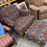 Geometric Upholstered Chair + Ottoman